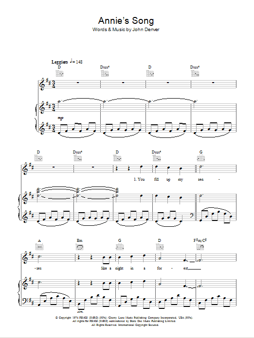 Rhydian Annie's Song Sheet Music
