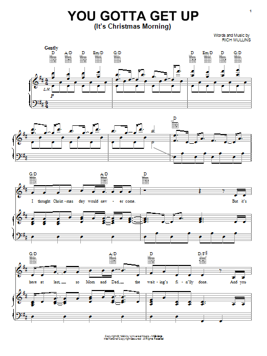Rich Mullins You Gotta Get Up (It's Christmas Morning) Sheet Music