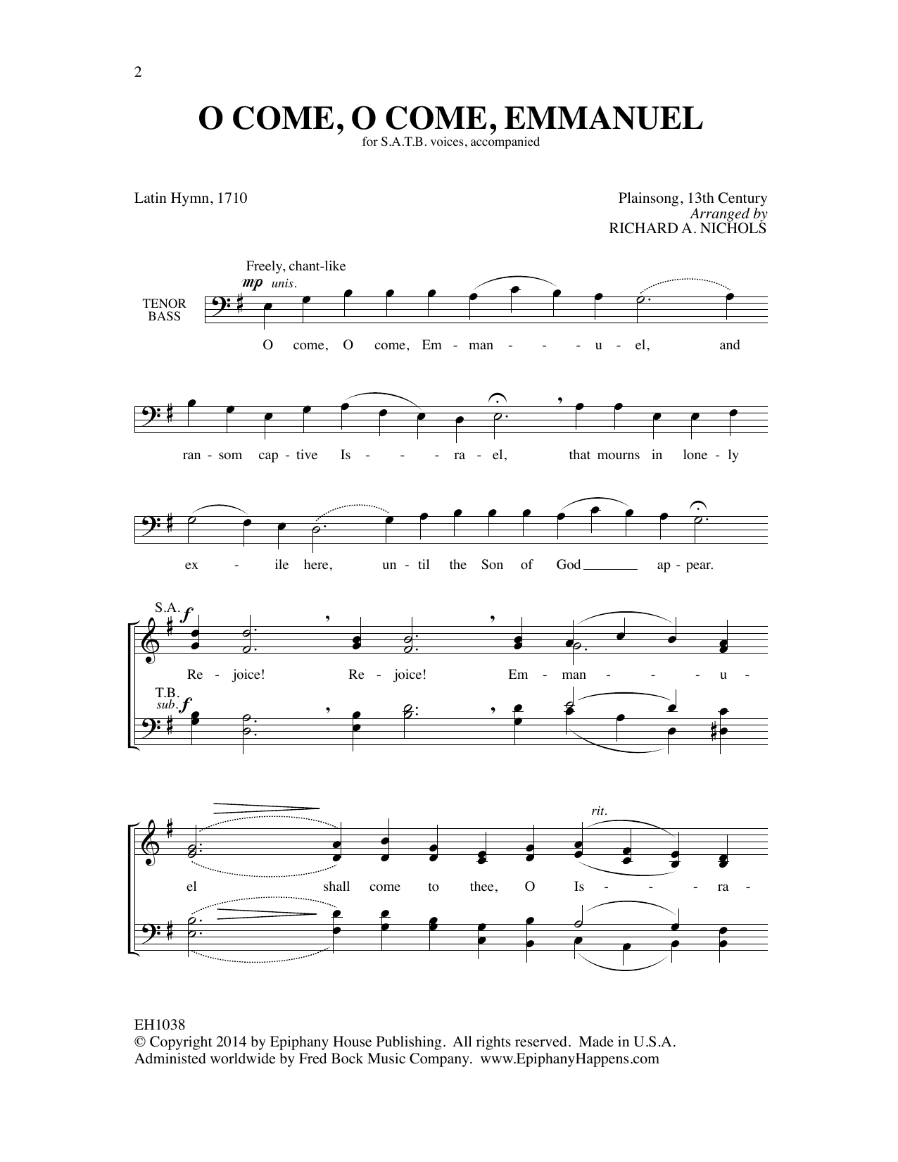 Richard A. Nichols O Come, O Come, Emmanuel Sheet Music