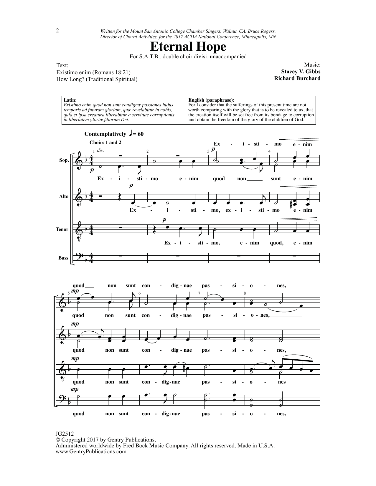 Richard Burchard Eternal Hope Sheet Music