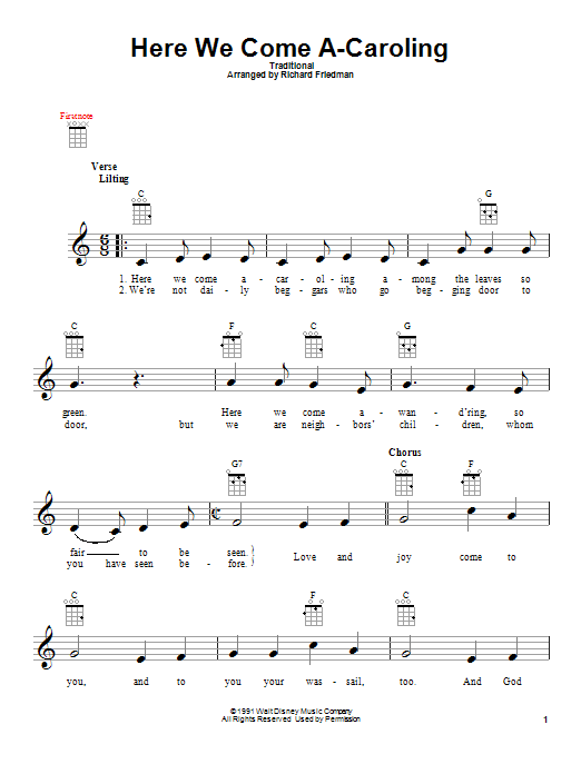 Richard Friedman Here We Come A-Caroling Sheet Music