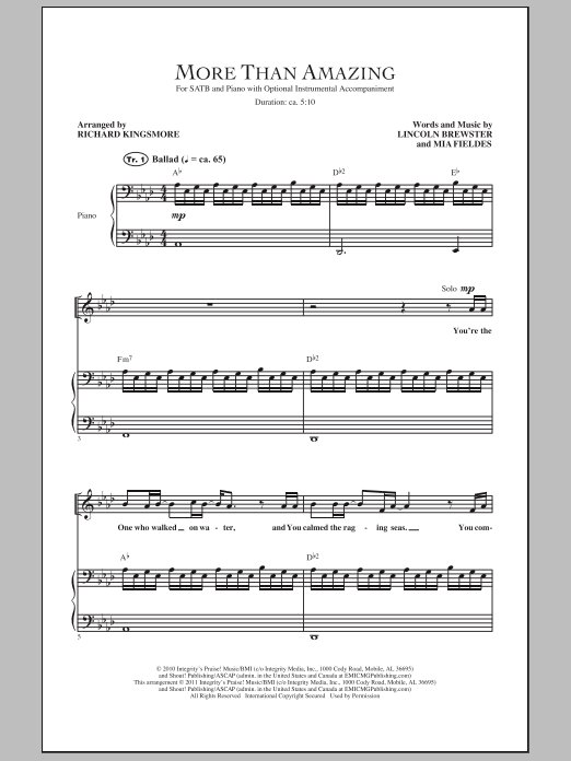 Richard Kingsmore More Than Amazing Sheet Music
