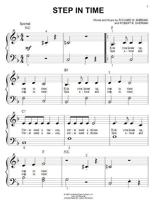 Richard M. Sherman Step In Time Sheet Music