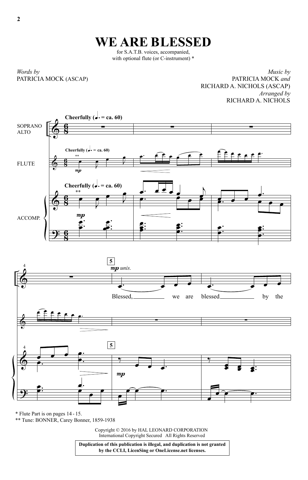 Richard Nichols We Are Blessed Sheet Music