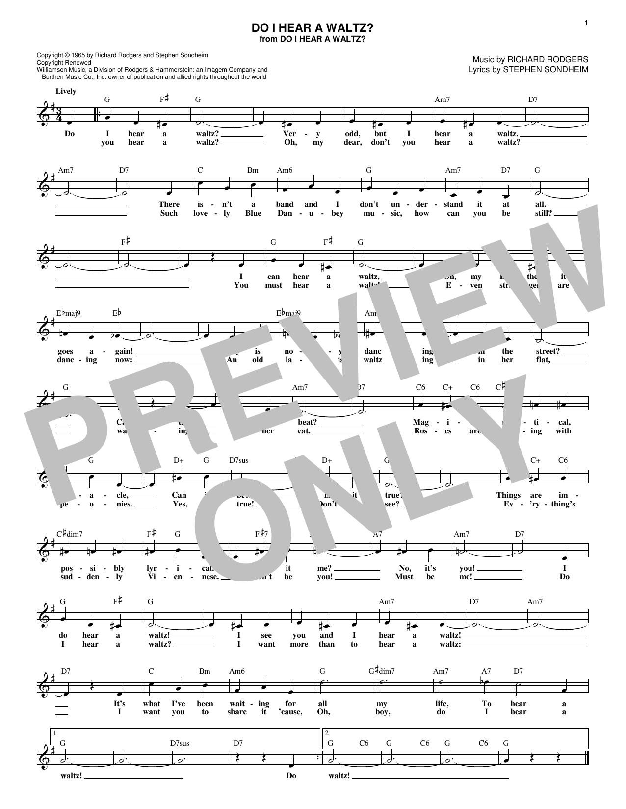 Richard Rodgers Do I Hear A Waltz? Sheet Music