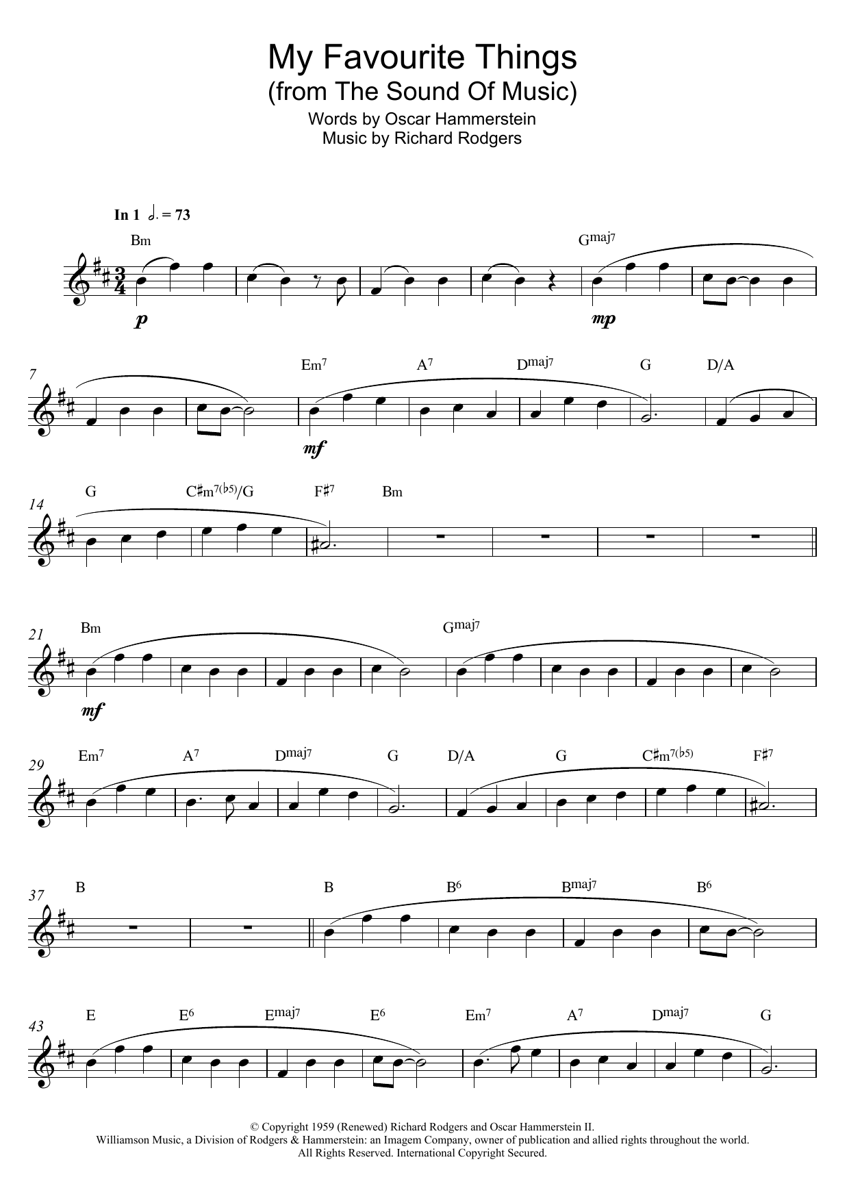 Richard Rodgers My Favorite Things (from The Sound Of Music) Sheet Music