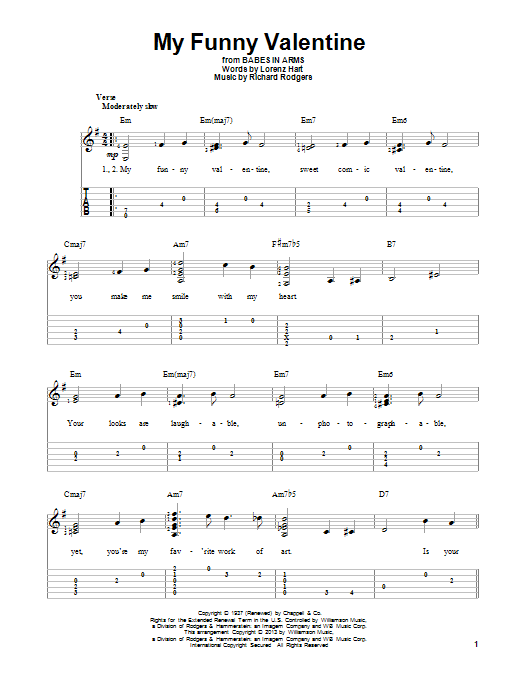 Richard Rodgers My Funny Valentine Sheet Music