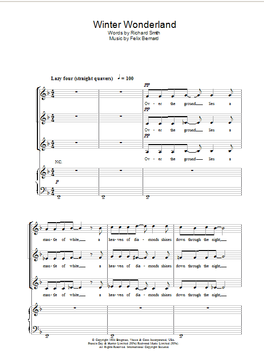 Richard Smith Winter Wonderland (arr. Berty Rice) Sheet Music