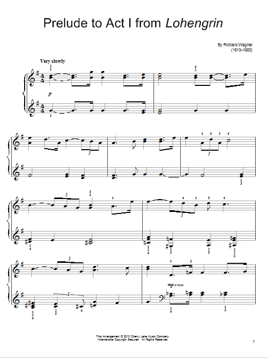 Richard Wagner Prelude (Lohengrin) Sheet Music