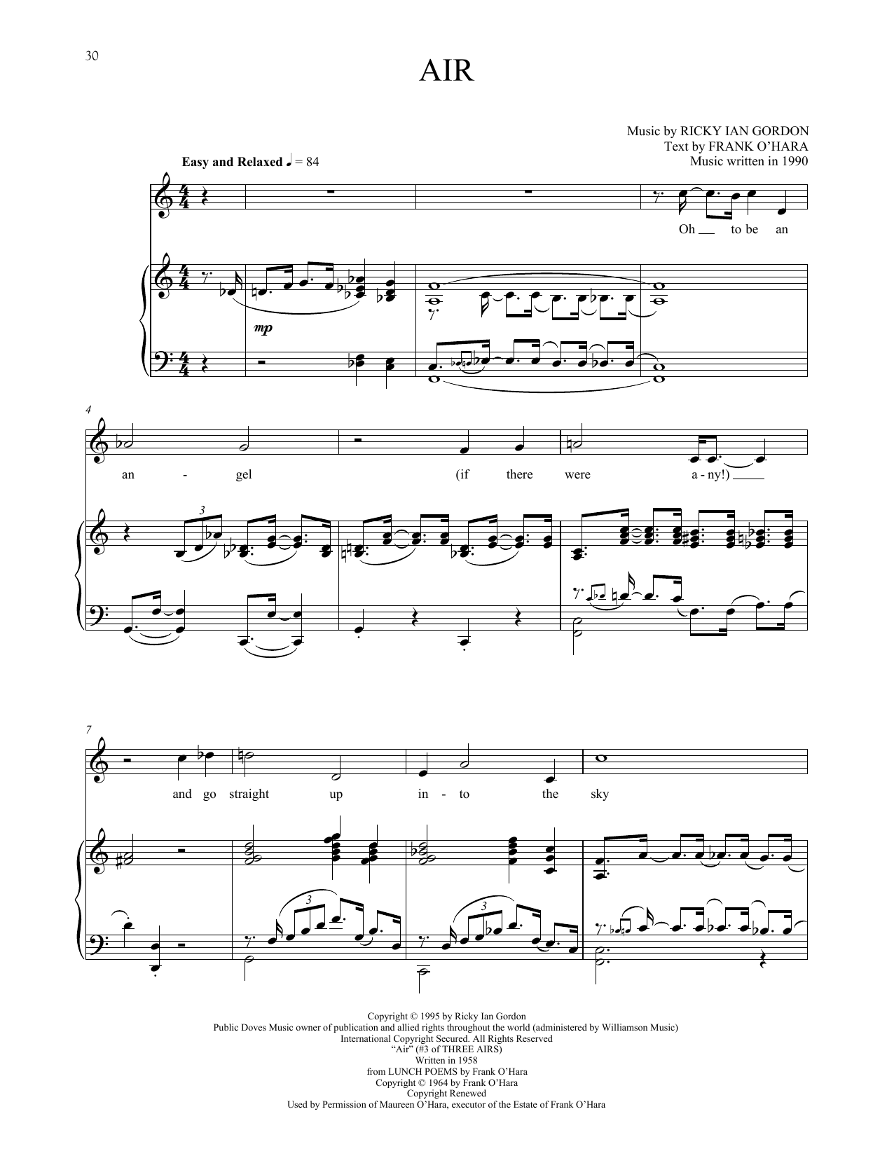 Ricky Ian Gordon Air Sheet Music