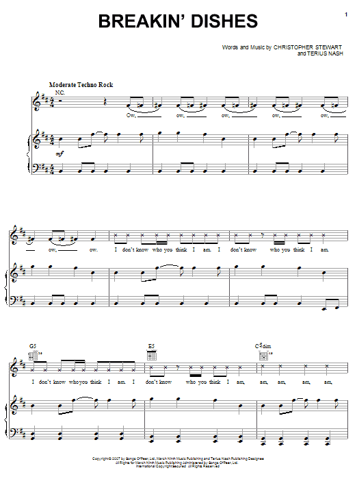 Rihanna Breakin' Dishes Sheet Music