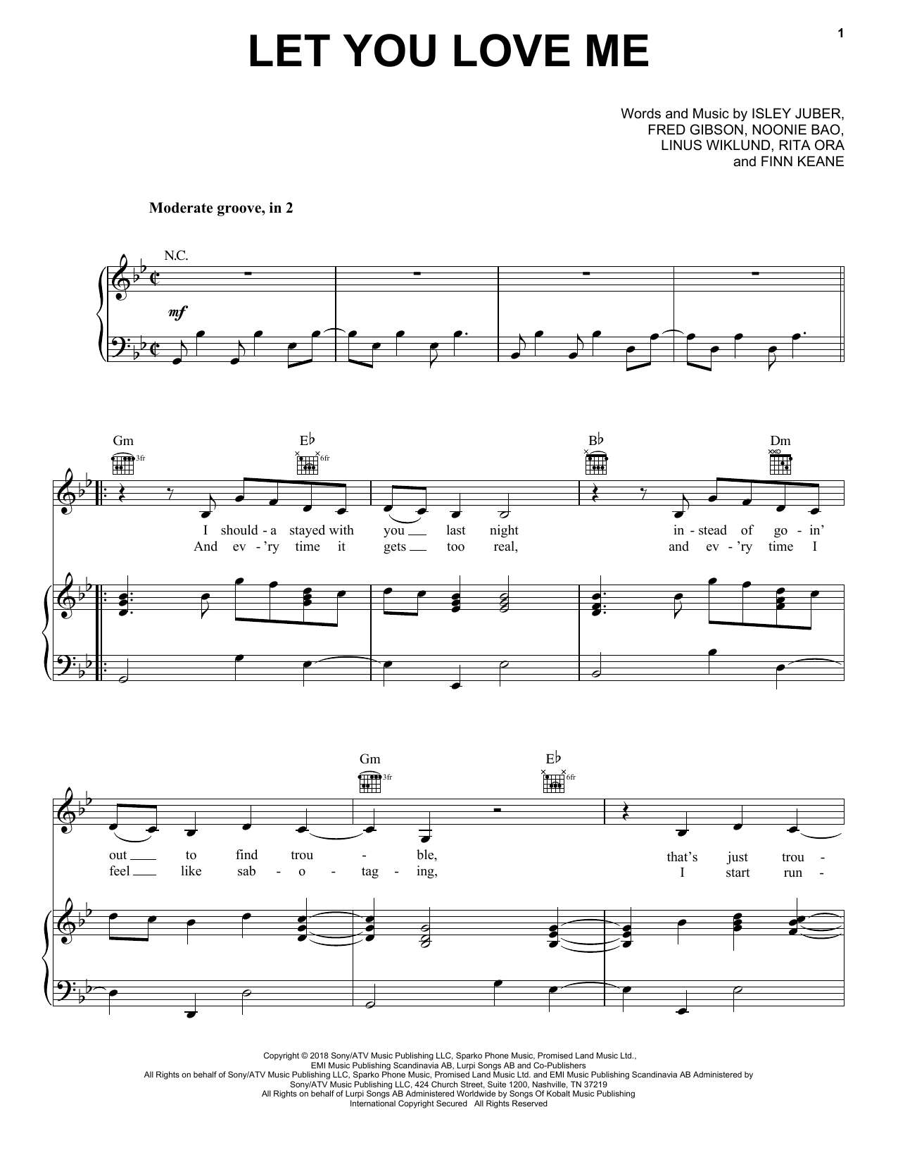 Rita Ora Let You Love Me Sheet Music