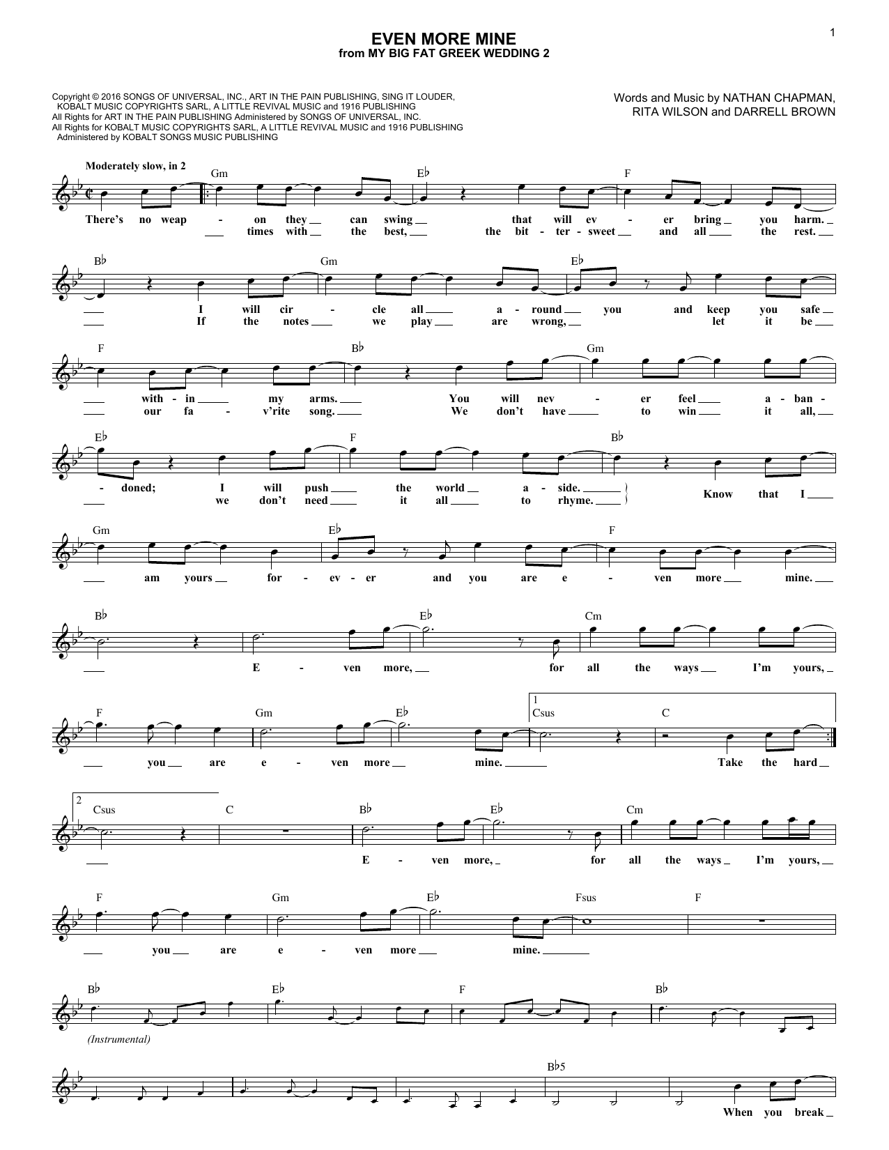 Rita Wilson Even More Mine Sheet Music