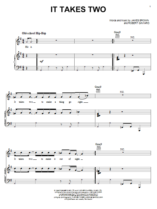 Rob Base & DJ EZ Rock It Takes Two Sheet Music