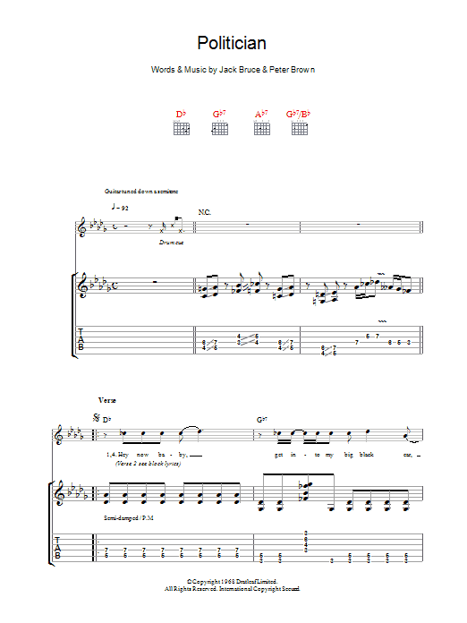 Robben Ford Politician Sheet Music