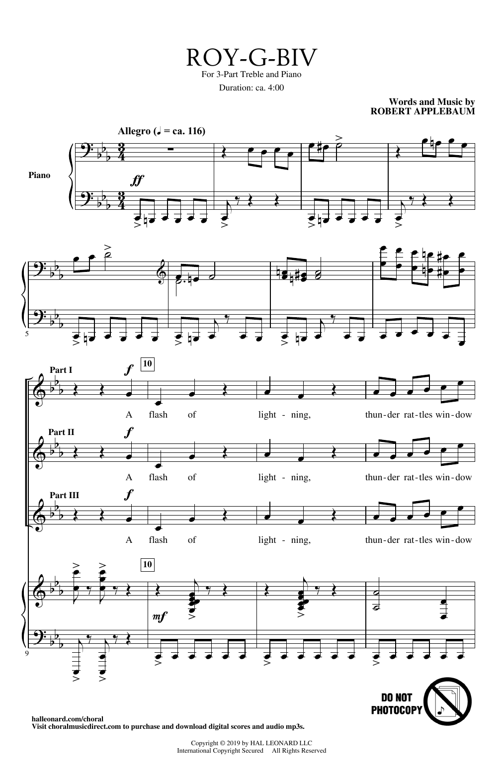 Robert Applebaum ROY-G-BIV Sheet Music