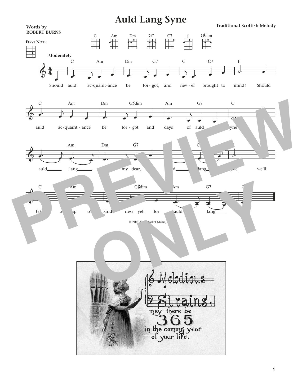 Robert Burns Auld Lang Syne (from The Daily Ukulele) (arr. Liz and Jim Beloff) Sheet Music