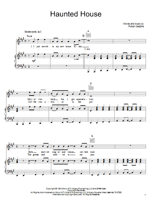 Robert Geddins Haunted House Sheet Music
