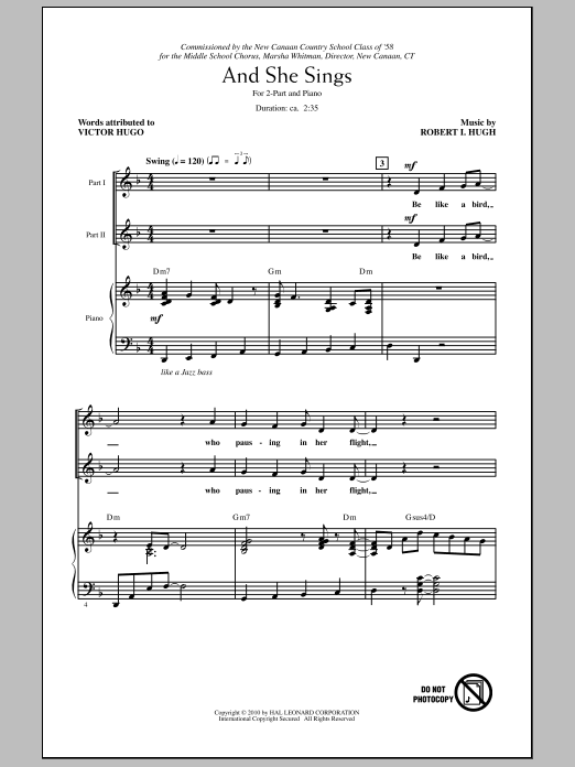 Robert Hugh And She Sings Sheet Music