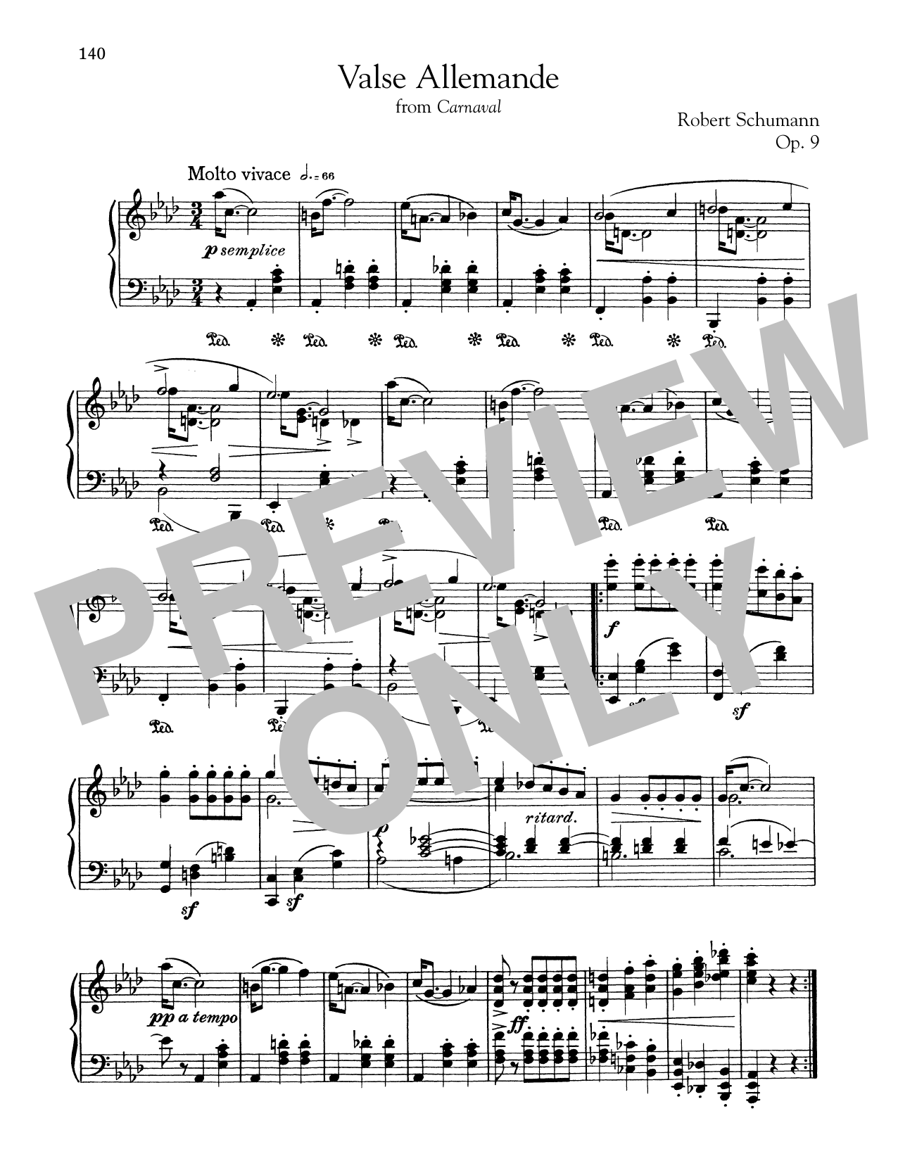 Robert Schumann Valse Allemande Sheet Music