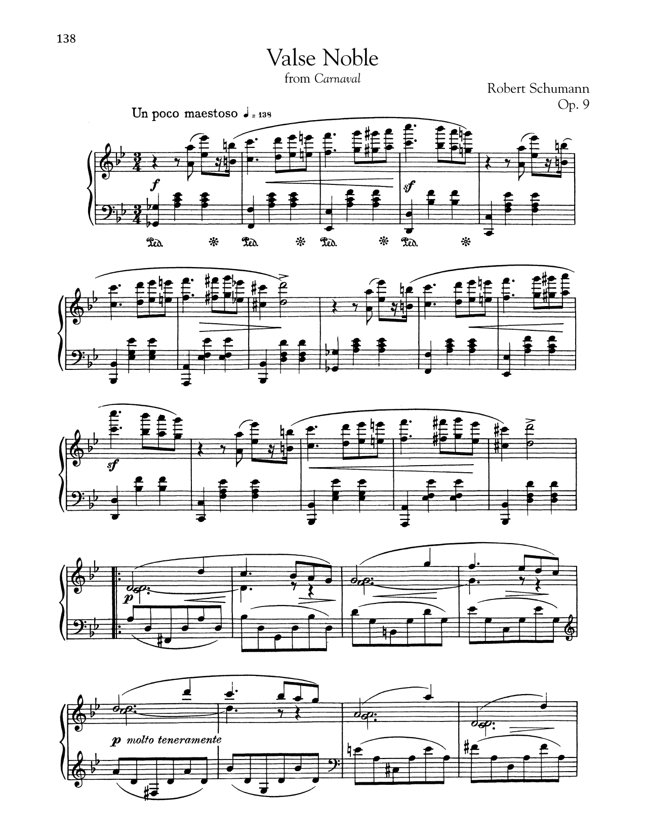 Robert Schumann Valse Noble Sheet Music