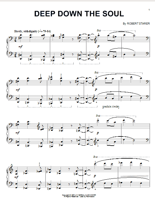 Robert Starer Deep Down The Soul Sheet Music