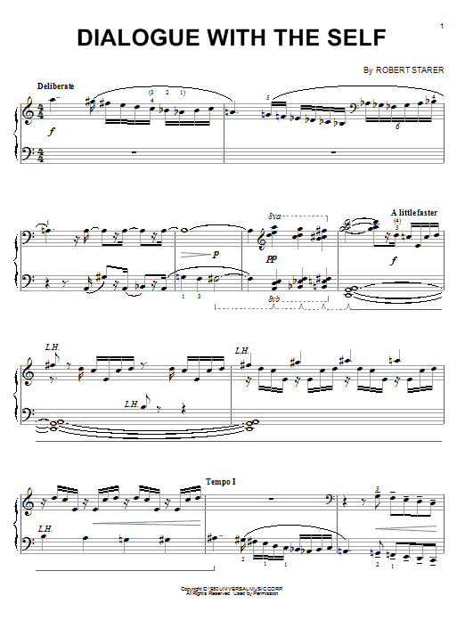 Robert Starer Dialogue With The Self Sheet Music