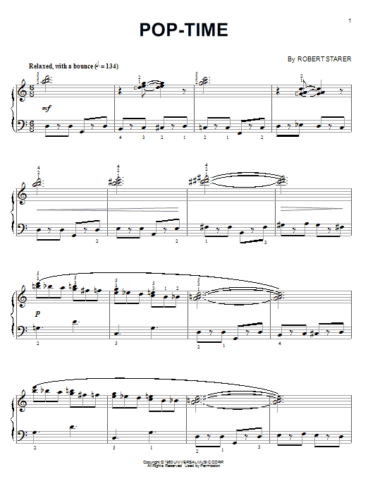 Robert Starer Pop-Time Sheet Music