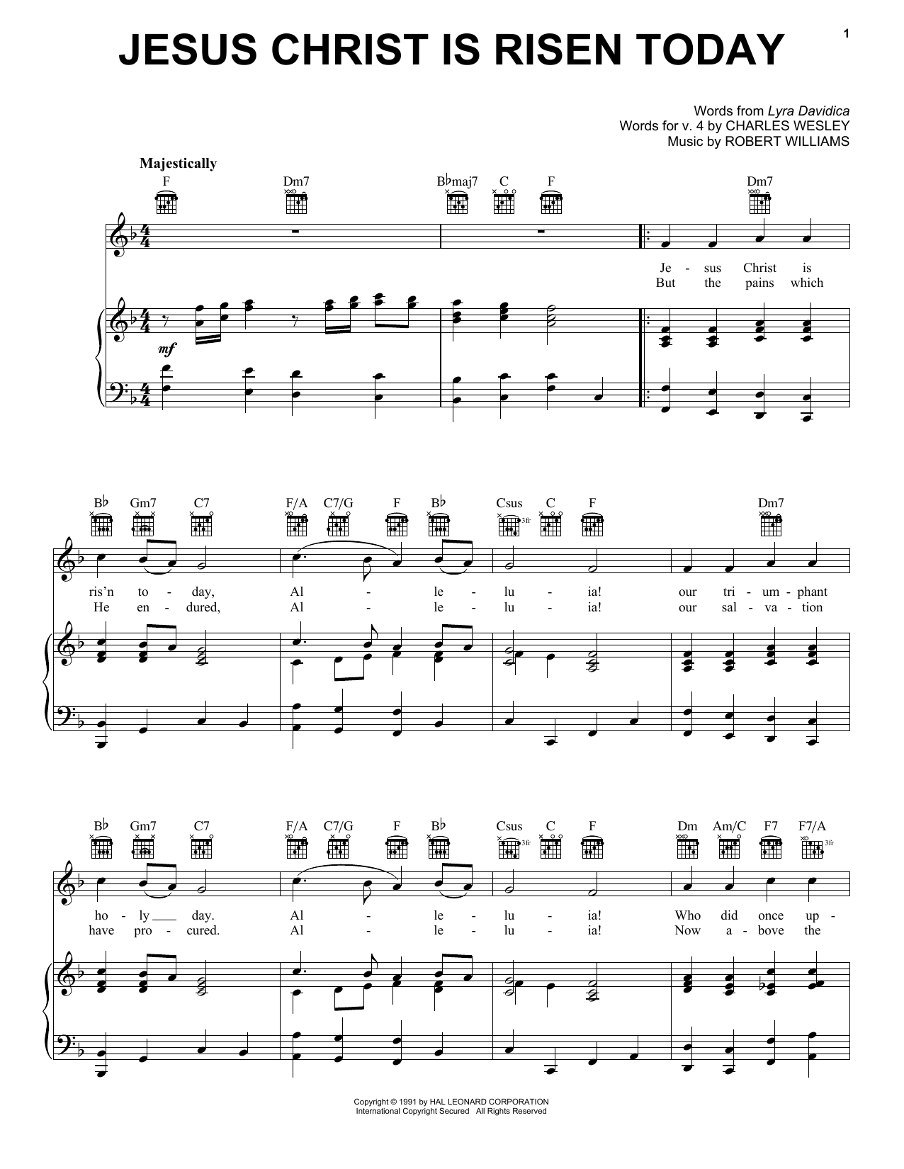 Robert Williams Jesus Christ Is Risen Today Sheet Music