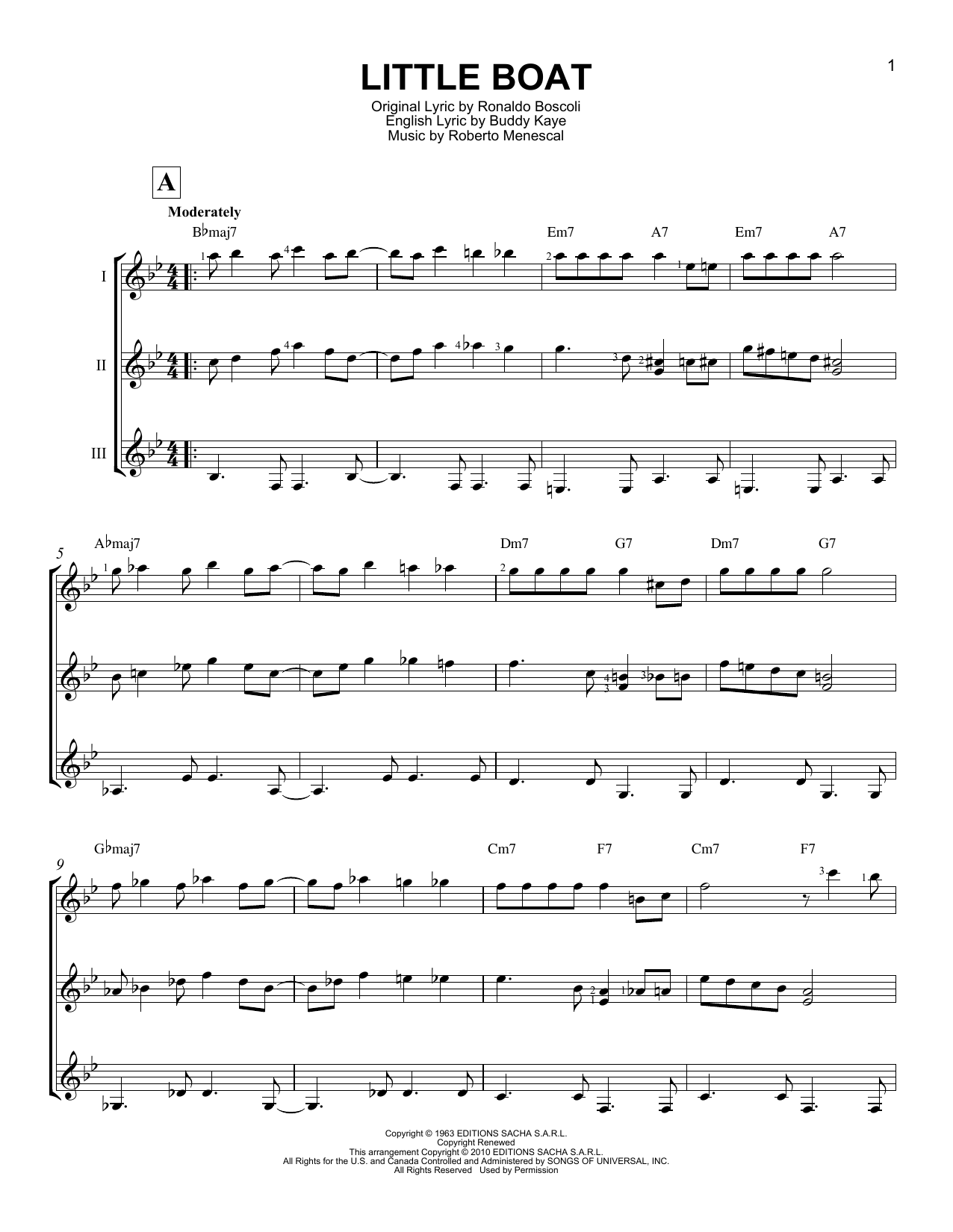 Roberto Menescal Little Boat (O Barquinho) Sheet Music