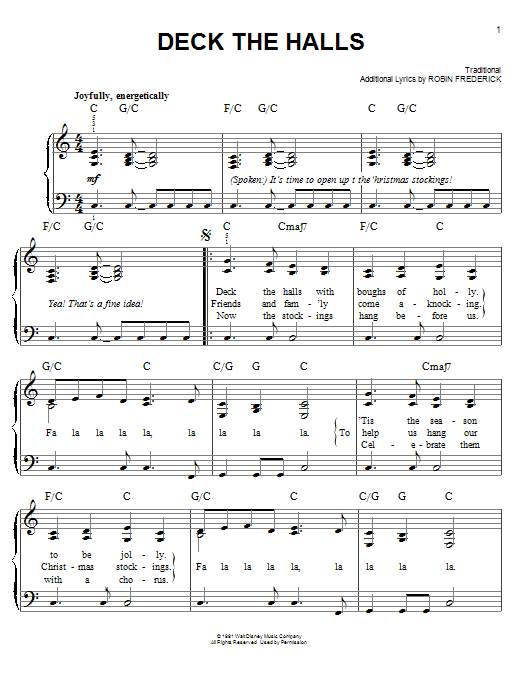 Robin Frederick Deck The Halls Sheet Music