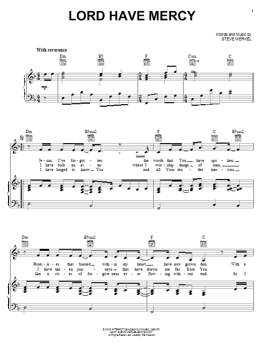 Robin Mark Lord Have Mercy Sheet Music