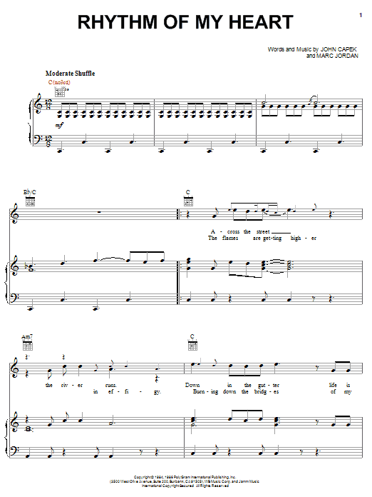 Rod Stewart Rhythm Of My Heart Sheet Music