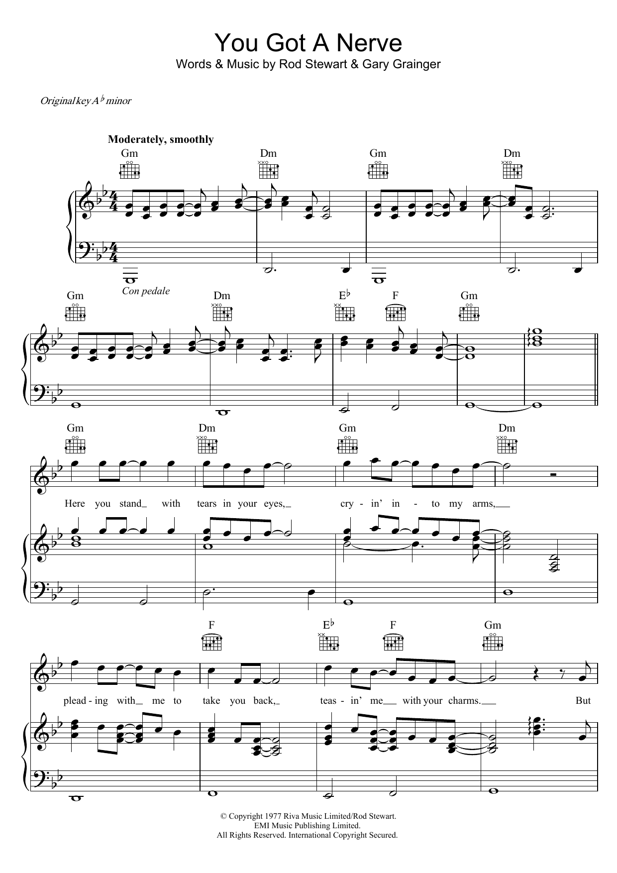 Rod Stewart You Got A Nerve Sheet Music