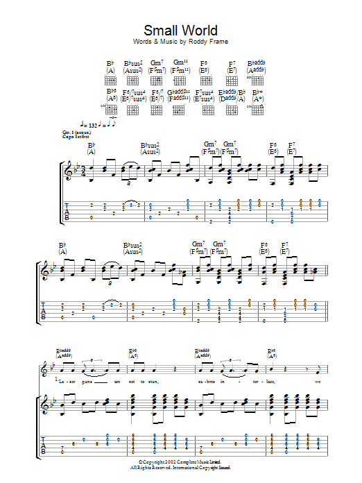 Roddy Frame Small World Sheet Music