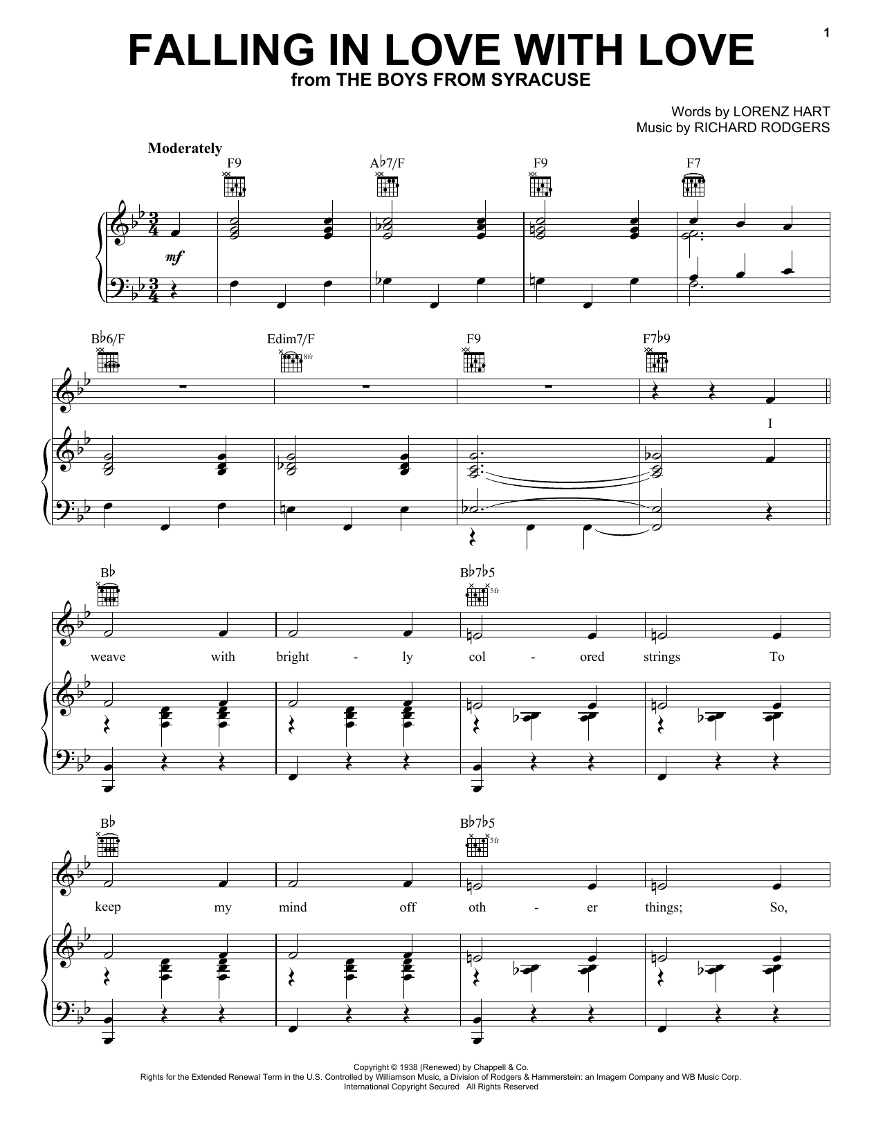 Rodgers & Hart Falling In Love With Love (from Cinderella) Sheet Music