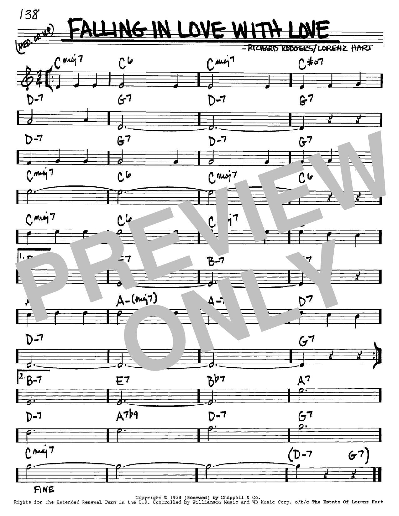 Rodgers & Hart Falling In Love With Love Sheet Music