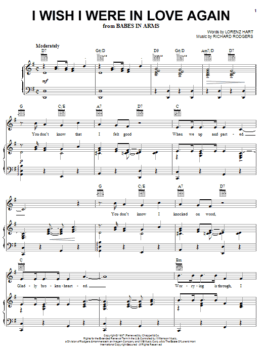 Frank Sinatra I Wish I Were In Love Again Sheet Music