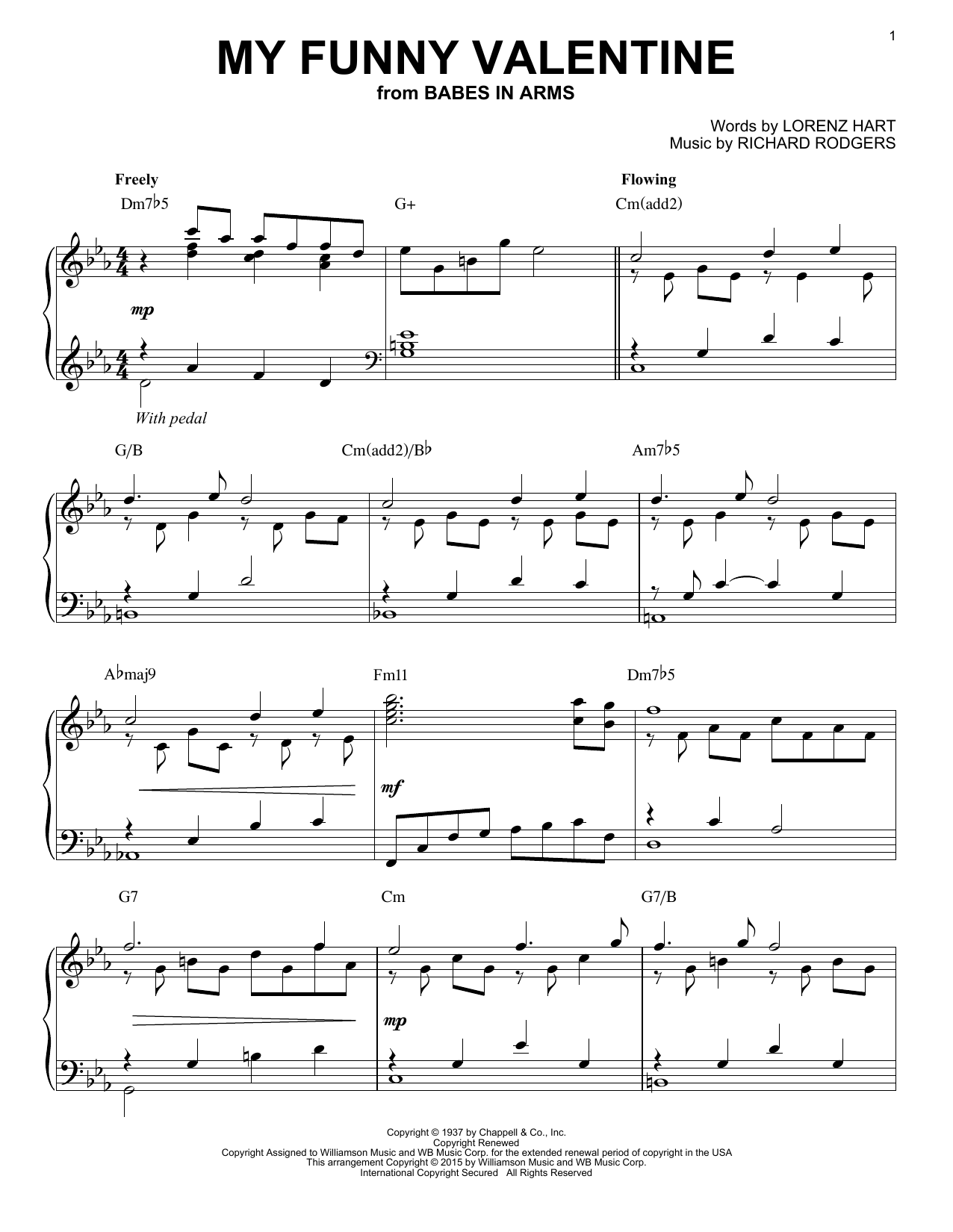 Rodgers & Hart My Funny Valentine [Jazz version] (arr. Brent Edstrom) Sheet Music