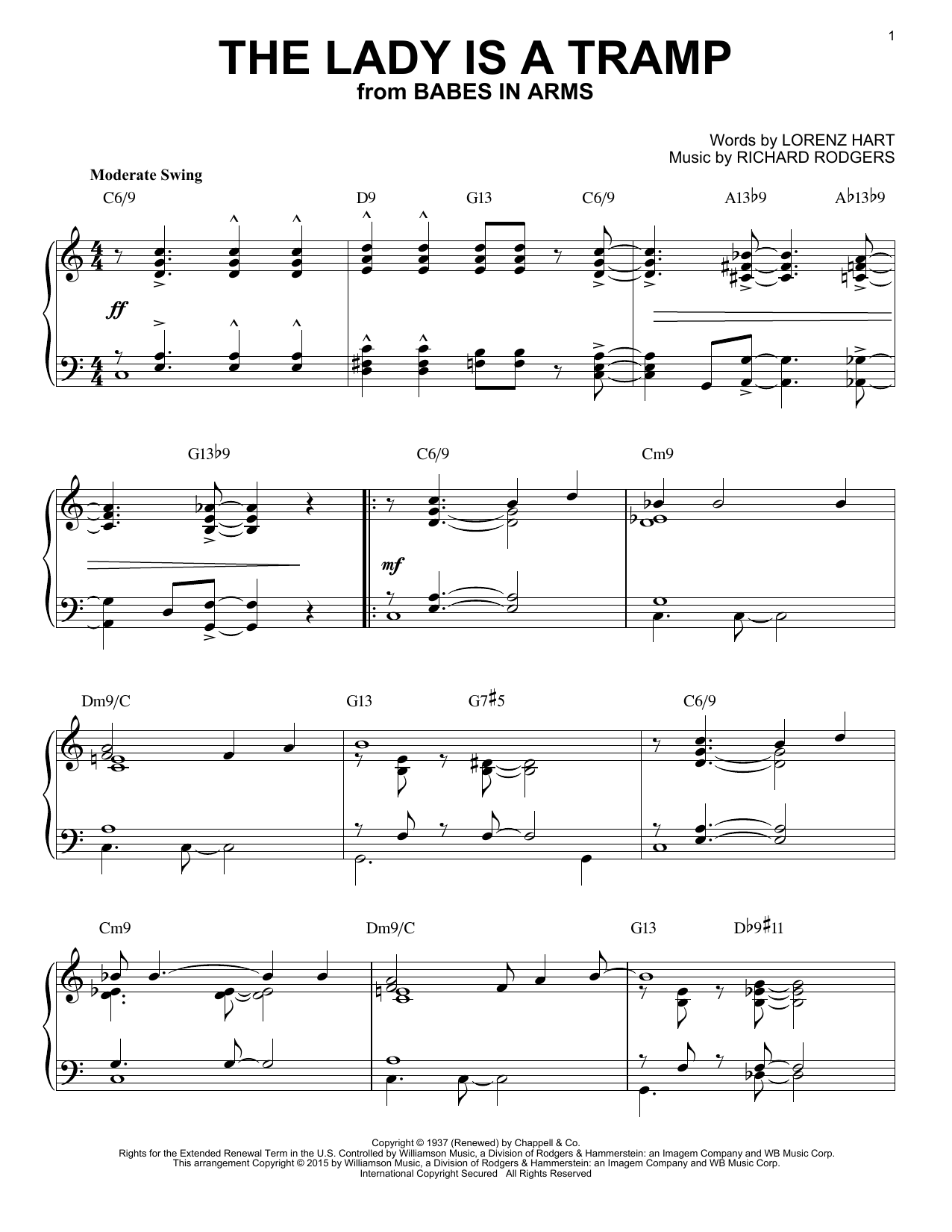 Rodgers & Hart The Lady Is A Tramp [Jazz version] (arr. Brent Edstrom) Sheet Music