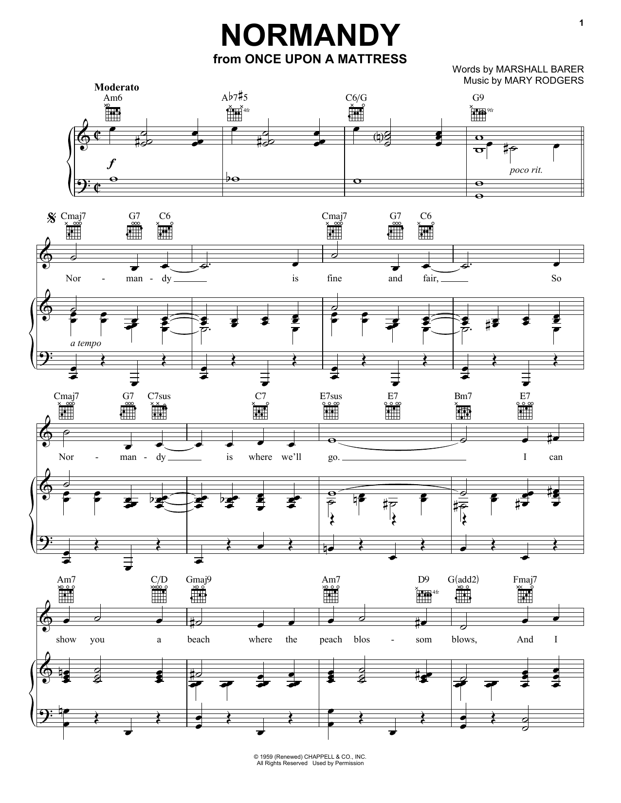 Rodgers & Barer Normandy Sheet Music