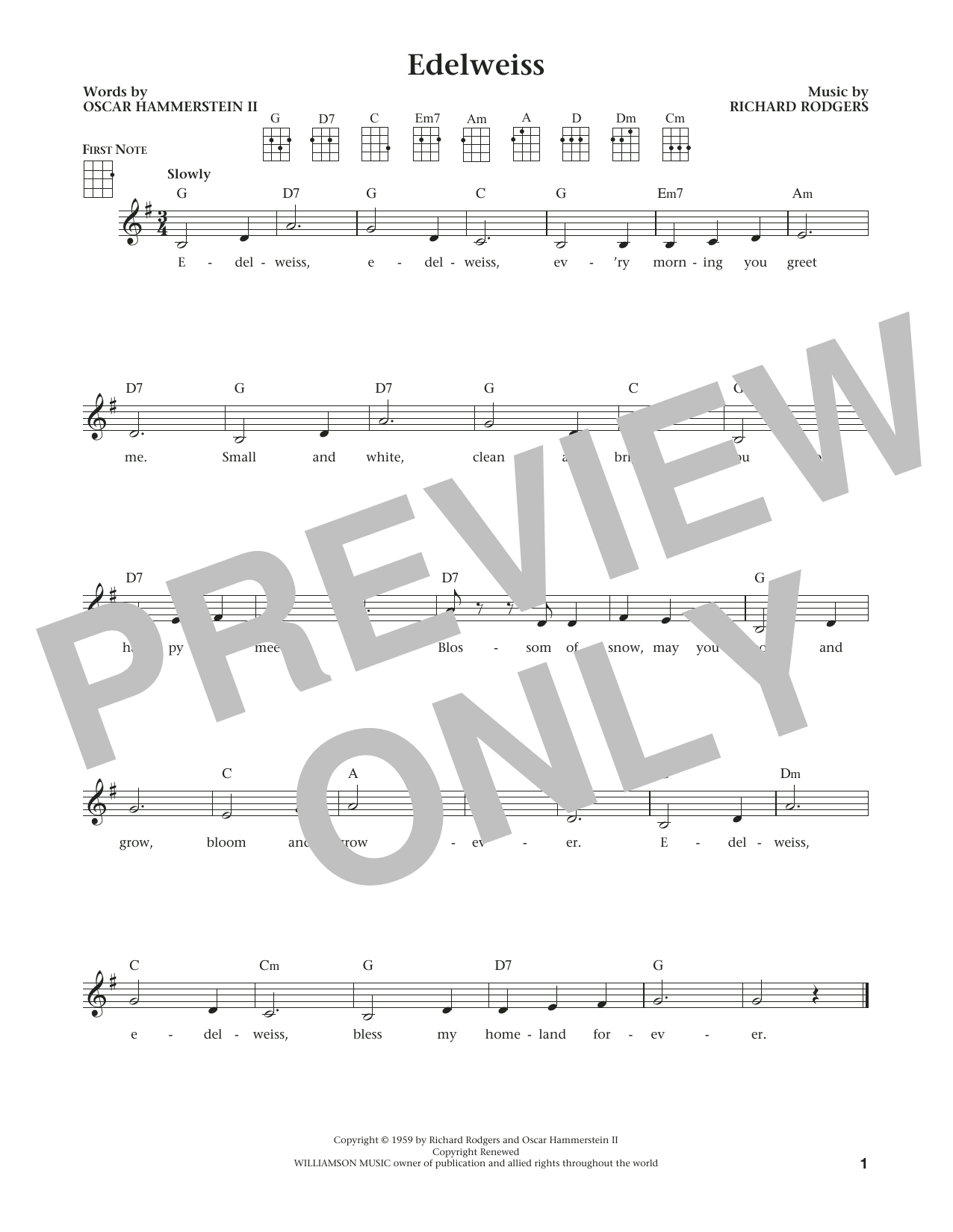 Rodgers & Hammerstein Edelweiss (from The Daily Ukulele) (arr. Liz and Jim Beloff) Sheet Music