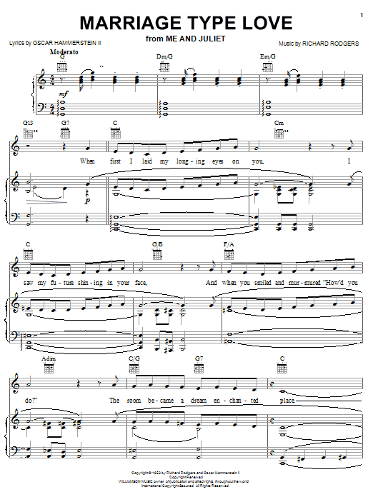 Rodgers & Hammerstein Marriage Type Love Sheet Music