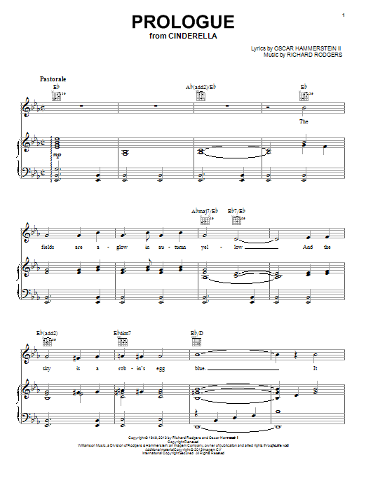 Rodgers & Hammerstein Prologue (from Cinderella) Sheet Music