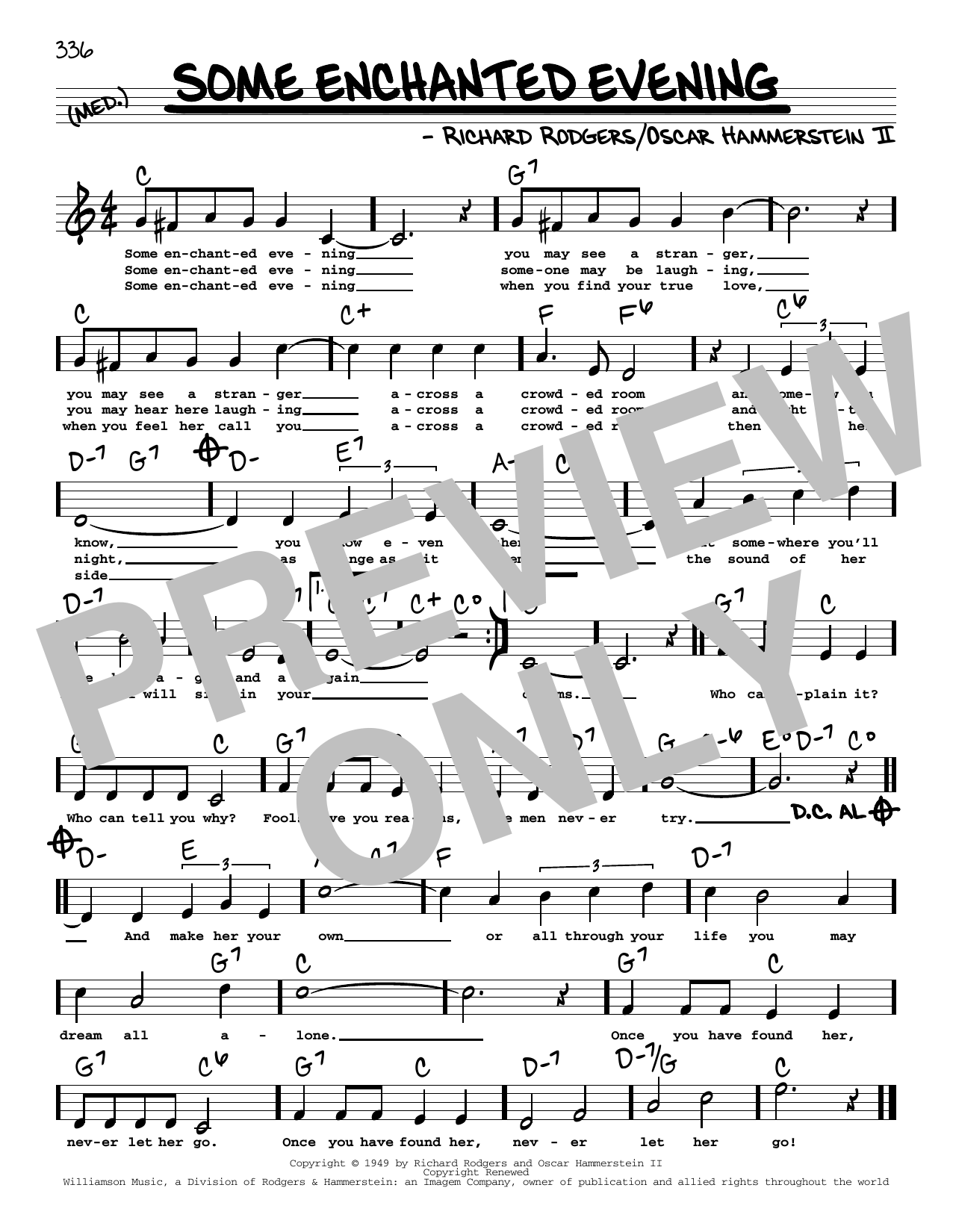 Rodgers & Hammerstein Some Enchanted Evening (High Voice) (from South Pacific) Sheet Music