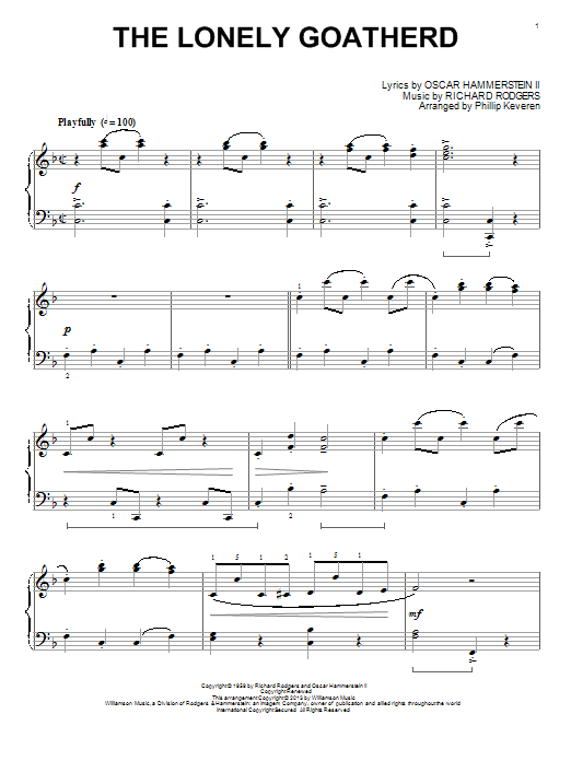 Rodgers & Hammerstein The Lonely Goatherd (from The Sound Of Music) (arr. Phillip Keveren) Sheet Music