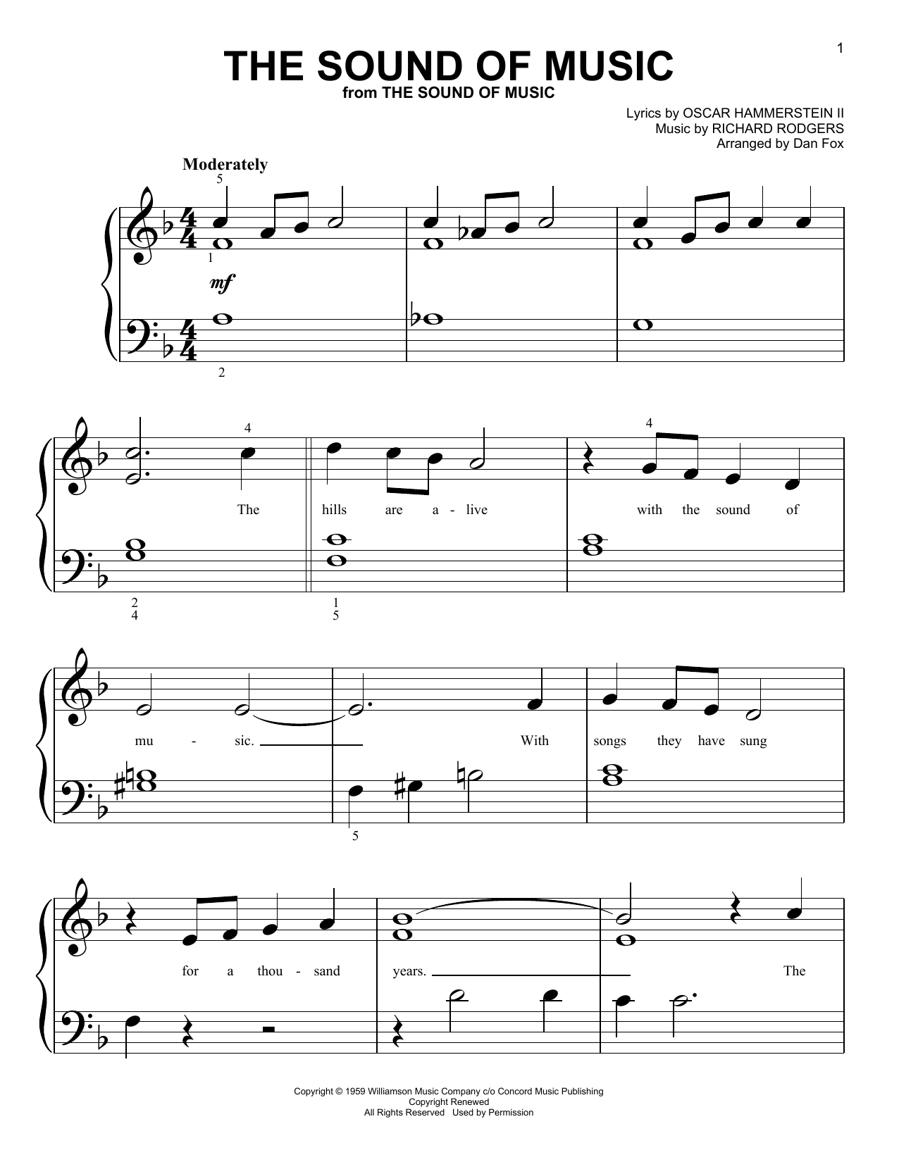 Rodgers & Hammerstein The Sound Of Music (arr. Dan Fox) Sheet Music