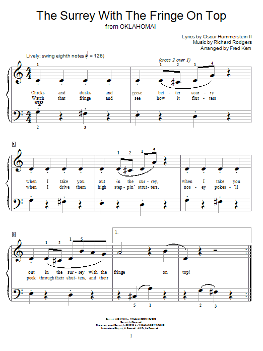 Rodgers & Hammerstein The Surrey With The Fringe On Top (from Oklahoma!) Sheet Music