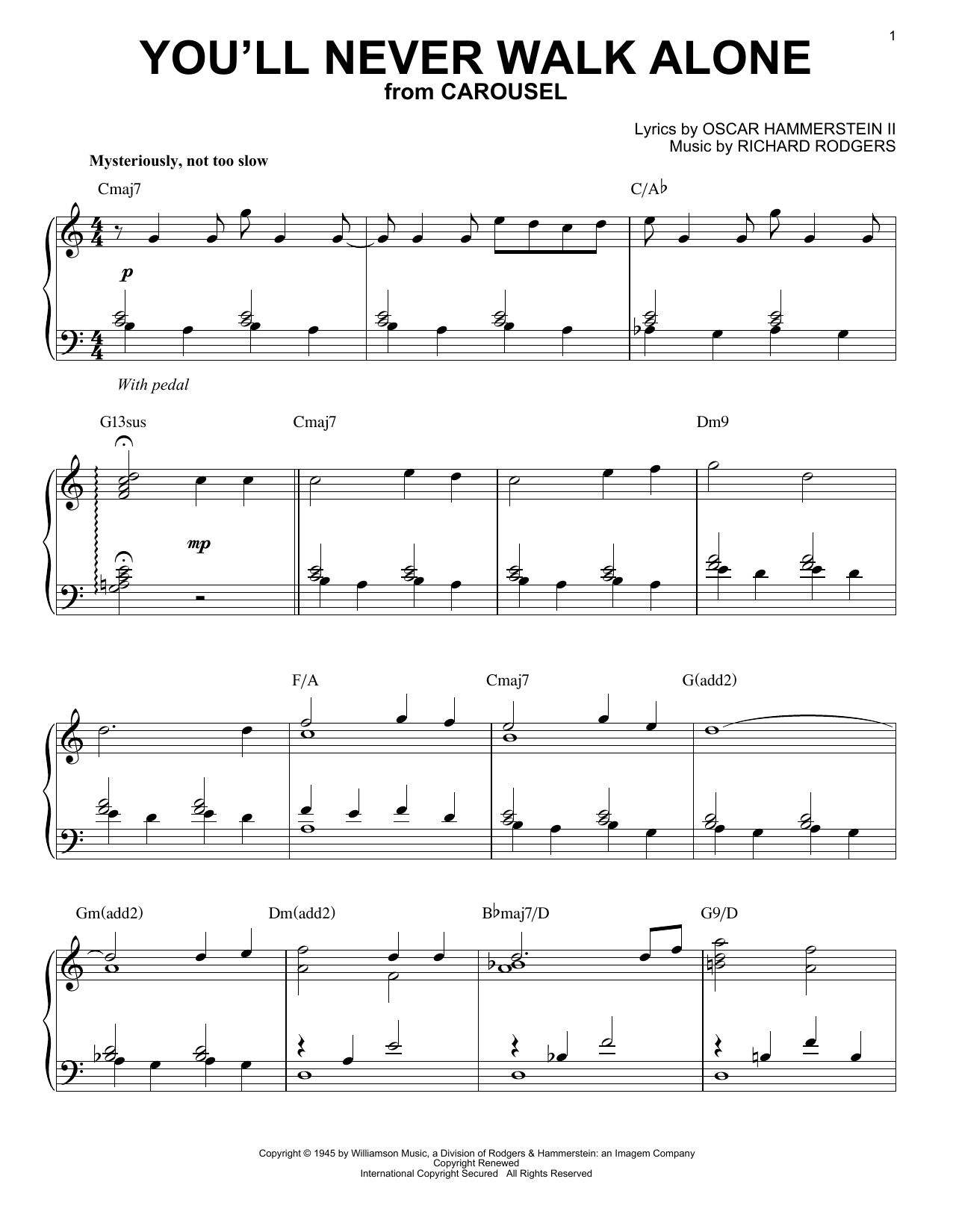 Rodgers & Hammerstein You'll Never Walk Alone [Jazz version] (arr. Brent Edstrom) Sheet Music