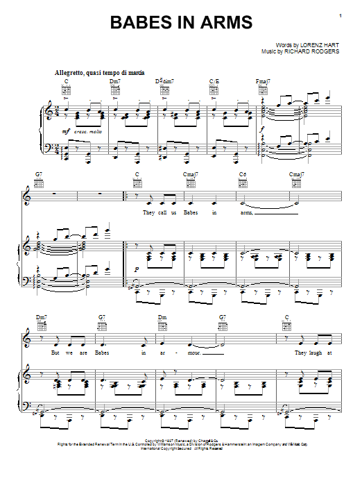 Rodgers & Hart Babes In Arms Sheet Music